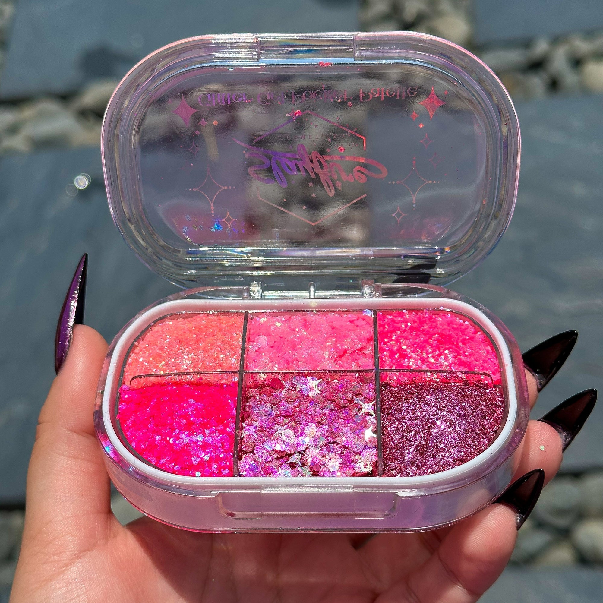 Think Pink - Glitter Gel Pocket Palette (6 colors)